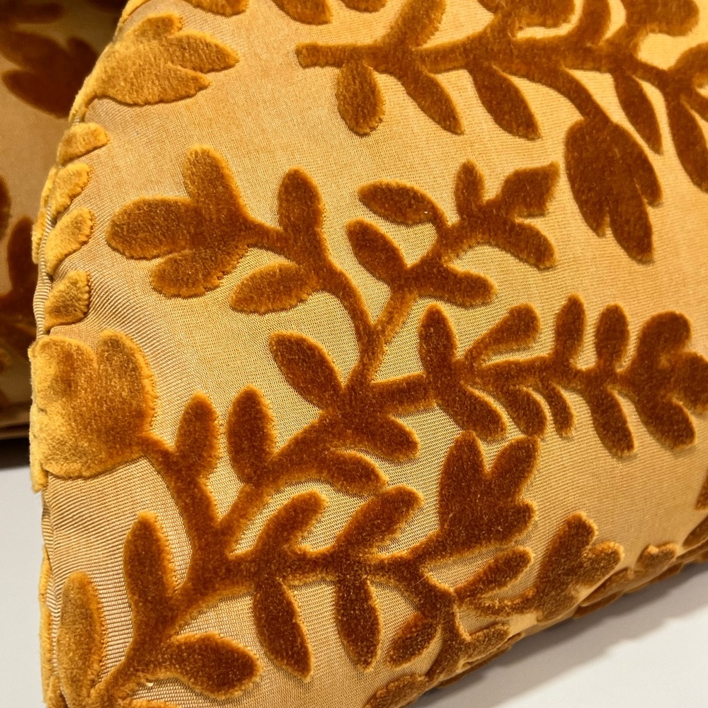 Velvet Burnout Retro Floral Half Round Pillows (Set Of 2) - Picture 8 of 12